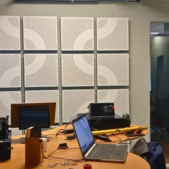 Custom Acoustic Treatment for Client-Centric Office 