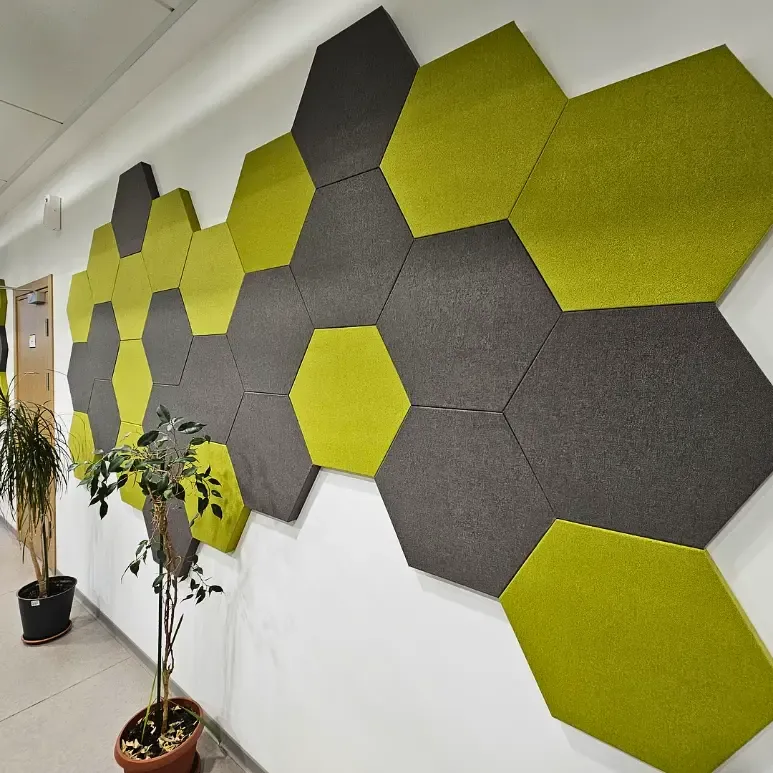 Acoustic improvement in high-traffic office reception