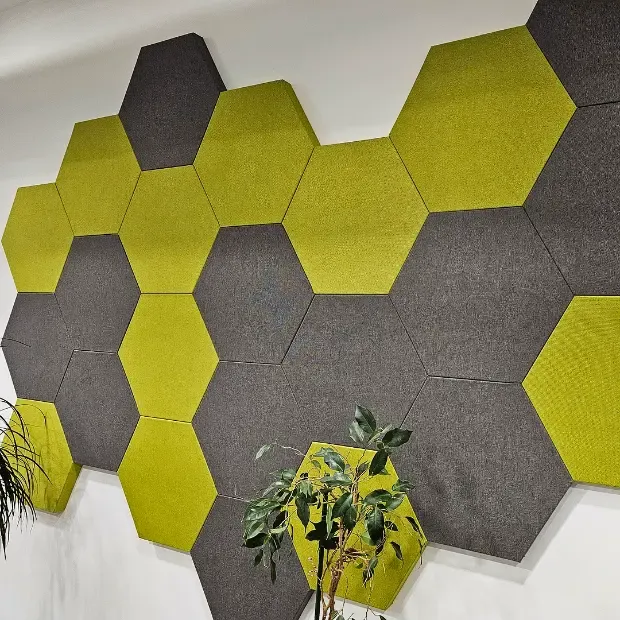 Acoustic improvement in high-traffic office reception